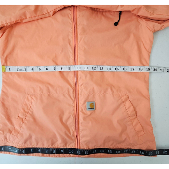 Carhartt Womens Rockford Windbreaker Jacket Rain Coat Coral Full Zip Hooded XS - Picture 5 of 16